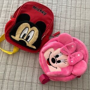 Disney Toddler size Mickey and Minnie Mouse Kids Backpack Red and Pink